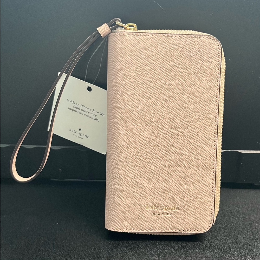 kate spade Pale Blush Zip-Around Wristlet Phone Case - NWT - iPhone X or XS